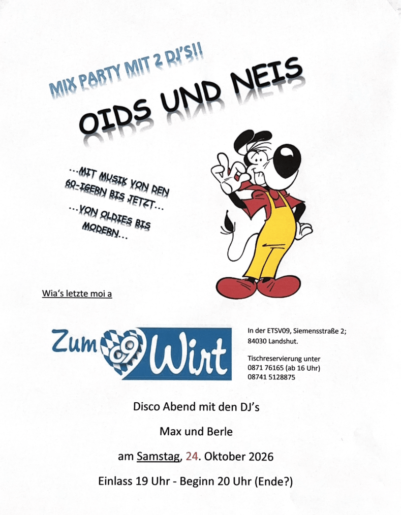 Berle Party - Zum 09er Wirt Landshut