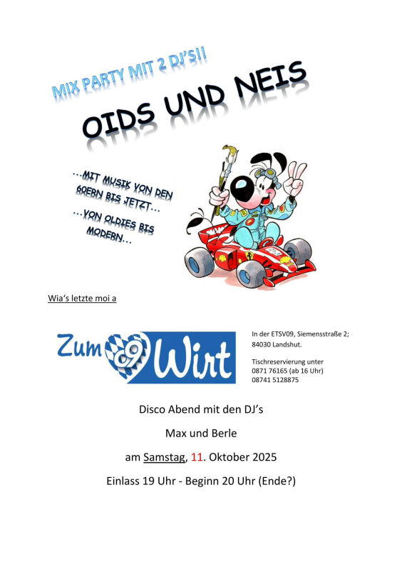 Bärliparty - Zum 09er Wirt in Landshut